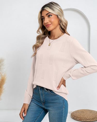 Image of Ficerd 2 Pack Women's Fall Sweater Crew Neck Tops Knit Pullover Tops Long Sleeve Shirts Blouse Casual Outfit Fashionable 2025