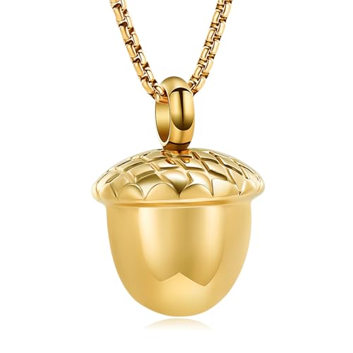 Oinsi Little Acorn Cremation Pendant Ashes Urn Necklace for Cremation - Stainless Steel