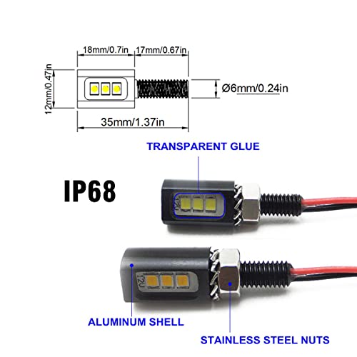 Mcdrlled Led License Plate Light,Tag Screw Bolt Lamp,12V Led Bulbs,Waterproof/Rainproof Ip68, Black Aluminium Light Holder, Legal For Car Motorcycle Truck Rv Atv Bike.(White Light) #TOP2