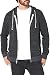 Threads 4 Thought Men's Triblend Zip Front Hoodie, Heather Black, Large