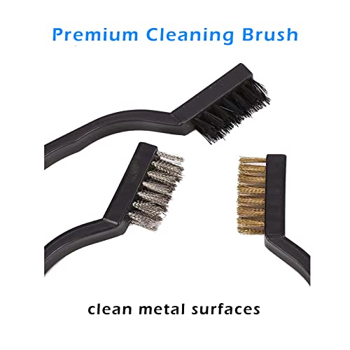 3Pcs Car Cleaning Brush Detailing Wire Brush Set, Brass, Stainless Steel, Nylon Brush Head For Cleaning Welding Slag Stain And Rust #TOP4