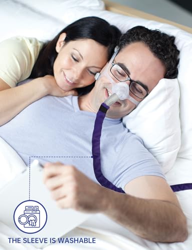 Image of 6.4ft CPAP Hose Cover for Resmed Heated Tubing, Airsense 11 & 10 ClimatelineAir Tubing Insulated Covers, Cat Proof CPAP Tube Fleece Sleeve with Full-Wrap Zipper - Prevent Condensation (Purple)
