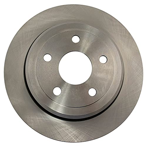 Image of TRQ Rear Ceramic Brake Pad and Rotor Set Includes Parking Brake Shoes Compatible with 11 Jeep Grand Cherokee 12-19 Jeep Grand Cherokee 11-17 Dodge Durango 18-19 Dodge Durango