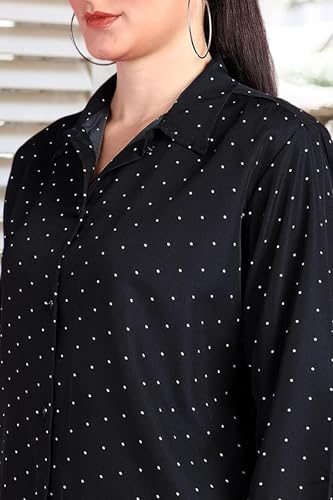 Image of POPWINGS Women Casual Sky Blue Floral Printed Shirt | Collar Button Shirt | Full Sleeve Shirt | Trendy Shirt | Regular Casual Shirt