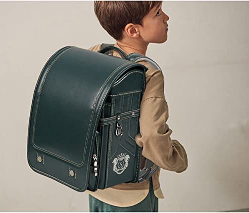 Randoseru Ransel backpack automatic Japanese school bag boys girls leather light weight Rain Cover(Brown)4