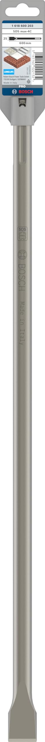 Bosch 1x Scalpello piatto PRO SDS max-4C (per Calcestruzzo, Mattone, Ø mm, Professional Accessorio Martello perforatore, Sezionatori)