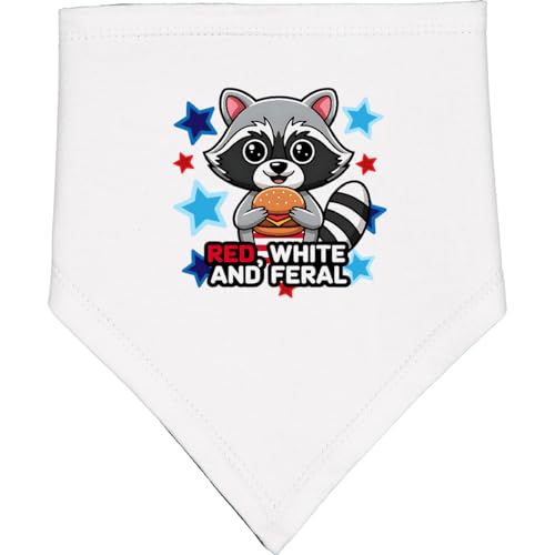 inktastic Red White and Feral Patriotic Baby Bandana Bib