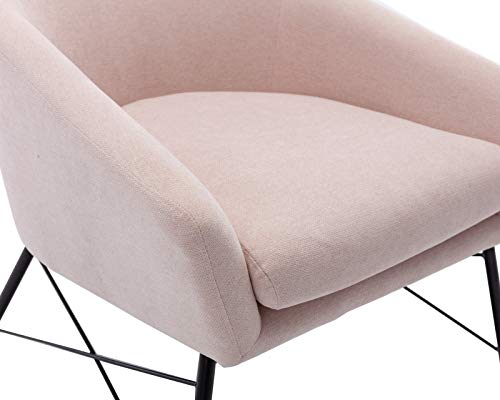 Cimota Pink Accent Chair Modern Upholstered Fabric Armchair Lounge Chair Indoor Single Sofa For Living Room, Bedroom, Comfy Arm Chair, B-Light Pink #TOP6