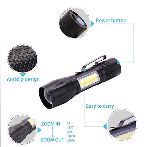 Kunhe Mini Small Led Flashlight And Camping Lantern Combo Usb Rechargeable Flashlights Pack Of 4 #TOP1