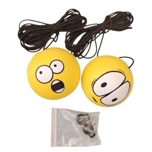 Garagen Tennisball Parkhilfe, 2PCS Garage Tennis Ball Parkhilfe, niedliche und lustige große Augen helfen mit Seil, Parkhilfe große Augen mit Seil und Ball stoppen süßes Autozubehör für Anfänger