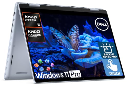 Dell Inspiron 14 2-in-1 Laptop for 2026 Business Lifetime Office Al Copilot 14 FHD+ Touchscreen AMD Ryzen 5 16GB RAM 1TB Storage (512GB SSD+500GB Ext) FP Backlit KB MarxsolAddon Win 11 Pro