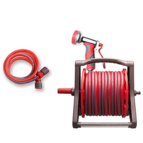 CONGRUI Boquilla de manguera de jardín de alta presión, pistola de agua ajustable resistente para limpieza de césped (juego de tuberías de agua de 20 m)