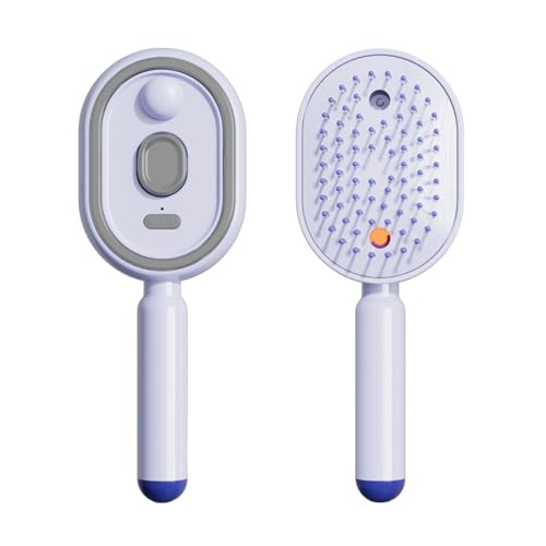 Brosse à Vapeur Électrique, Brosse Vibrante à Brumisation avec Spray d'Eau, Lisseur à Vapeur Rechargeable, Antistatique et Démêlante, Peigne Multifonctionnel Massant avec Spray pour Femmes et Filles