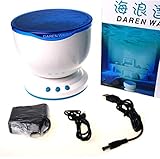[page_title]-Projektorlampe Schlaf LED Nachtlicht Lampe Ocean Wave Beamerlampe entspannende Lichtshow Erwachsene Stimmungslicht für Baby Kinderzimmer Schlafzimmer Wohnzimmer (Weiß)