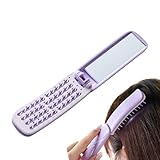Small Hairbrush - Foldable Massage Brush with Mirror Portable |...
