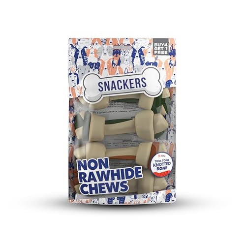 Image of Non-Rawhide Chews Two Tone Knotted Bone for Dogs (225g, Pack of 2), Safe & Digestible Treats