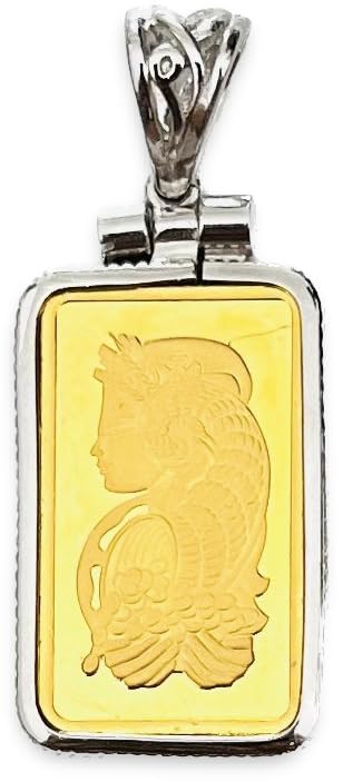 Generic Sterling Silver bezel frame for 2.5 Gram PAMP Suisse Gold Bar Lady Fortuna and 2.5 gram Pamp Rosa