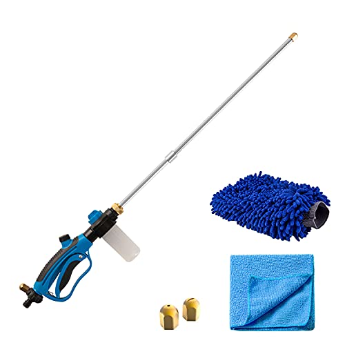 DEWINNER Hose Pressure Washer Wand, Jet washer for Garden Hose- Portable Pressure Water Gun Car Wash Sprayer with Soap Dispenser, Power Wash Nozzle Hose Attachment Window Cleaning