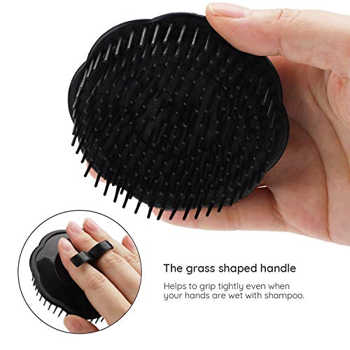 Segbeauty 2Pcs Scalp Massager Shampoo Brush, Massage Hair Brush Floriated Shower Comb For Deep Cleaning Hair Men’s Hand Brush Growth Beard Brush Pet Grooming Brushes (Black) #TOP3