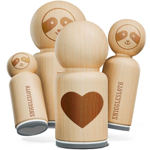 Heart Solid Scrapbook Stamps for Scrapbooking. Wood Rubber Stamp. Heart, Love, Valentine Made in the USA. Wooden Stamper for Teacher Appreciation Week. Wedding Crafting Cards Art - 3/4