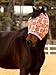 Tackmore Printed Mesh Horse Fly Mask with Fleece Padding – Breathable Anti-Rub Design, UV Protection, Adjustable Fit for Turnout & Pasture-Orange Circles XL