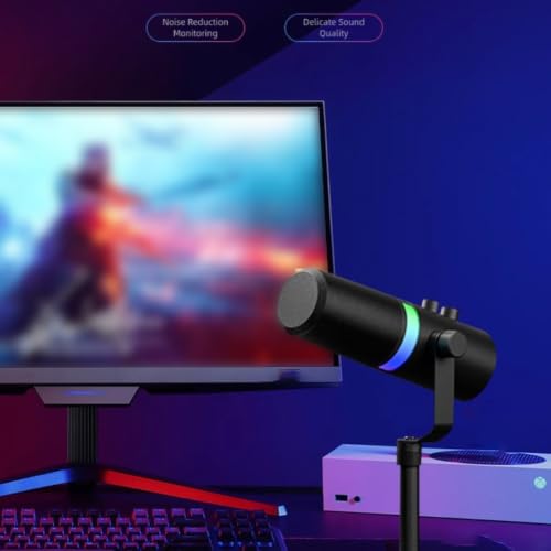 Micrófono USB dinámico con reducción de ruido y monitoreo 4