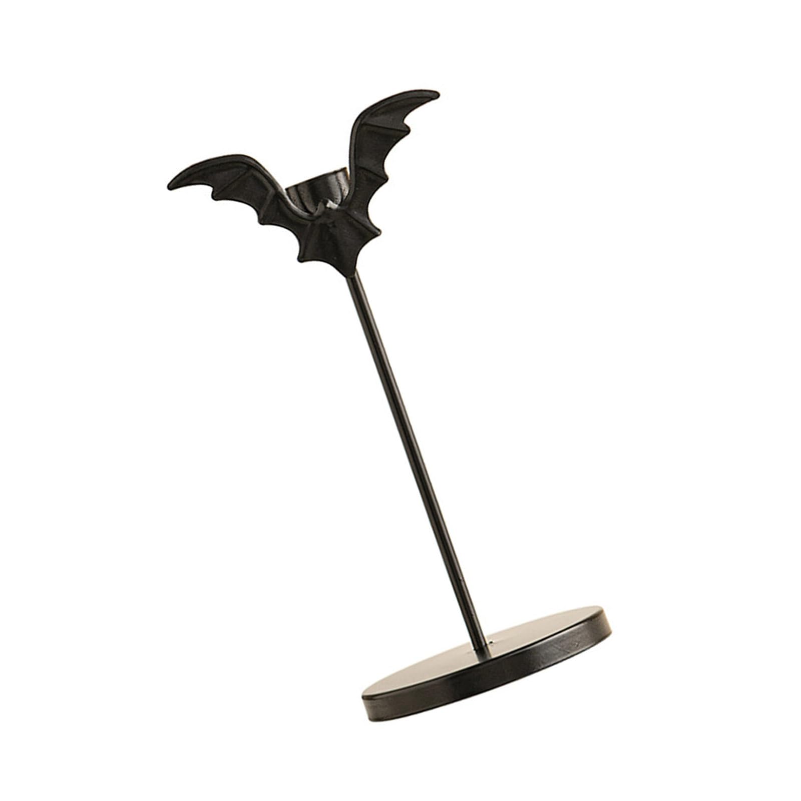Iron Bat Holders Halloween Decors Homes Accent Table Centerpieces Taper Candlestick Stand for Horror Parties Halloween Party Table Centerpieces Candleholder