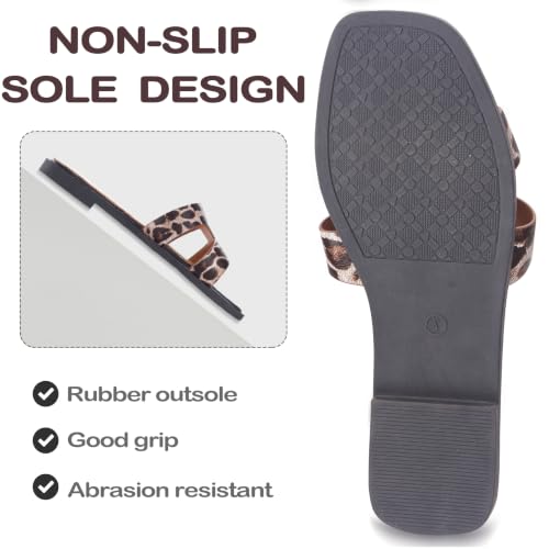 Image of Sandals for Women Dressy Comfortable Flat Open Toe Casual Cute Trendy Shoes Soft Leather Slip On Ladies Slides for Summer 2026