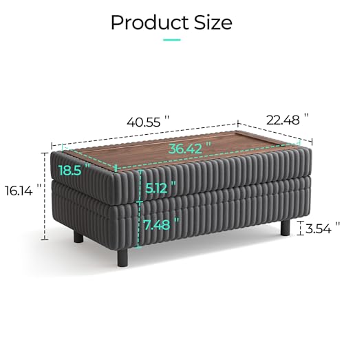 Image of LINSY HOME Sectional Sleeper Sofa - Modular Ottoman Module (Grey, Sleeper Sofa Ottoman) | Storage