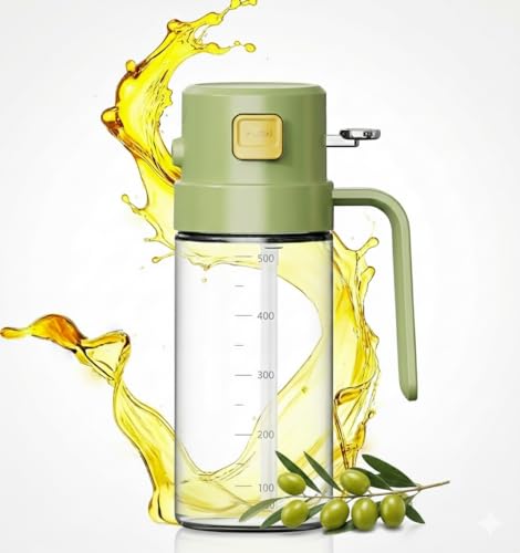 Miniatura 7 de Pulverizador Aceite Spray 2 en 1, 500ml Aceitera Spray Vidrio Borosilicato – Dispensador Aceite Antigoteo para Freidora de Aire, Cocina, Barbacoa, Ensaladas