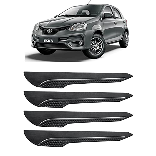 Image of AOSIS-Car Bumper Protector /Bumper Guard for Toyota Etios Liva with Single Chrome Stripe (4-Pcs)