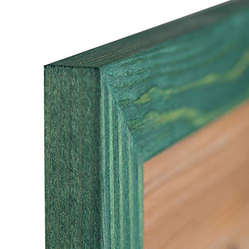 Image of Rustic Wooden Poster Picture Frame 18x24 - Natural Solid Eco Distressed Wood for Wall Mounting Photo Frame - Green
