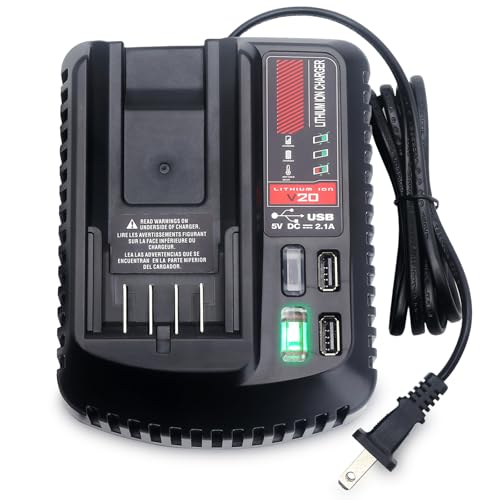 Kekepowtobat Compatible with Craftsman V20 Battery Charger, CMCB104 Quick Charger Compatible with Craftsman V20 Series CMCB206 CMCB204 CMCB203 CMCB202 CMCB201 20V MAX Lithium Battery Charger