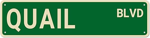 Apular Letrero de codorniz BLVD, letrero de codorniz para decoración de codorniz para amantes de las codorniz, divertida decoración de pared para el