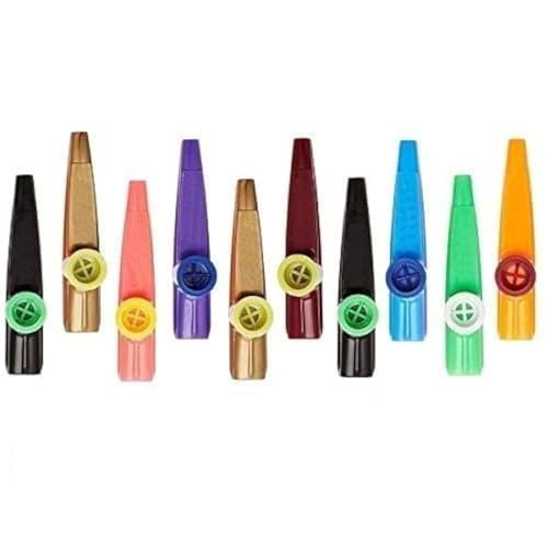 The Original HoFire Kazoo - 10 Pcs Assorted Color Plastic Kazoos Musical Instruments Party Favors (Random 5 Colors)