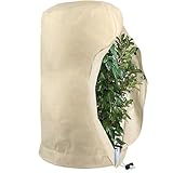 Winterschutz Für Pflanzen | Pflanzenschutz Winter Mit Zugband Und Reißverschluss | Reißfestigkeit Wiederverwendbare Vliesstoff Pflanzenschutzsack Für Kübelpflanzen Olivenbaum Palmen