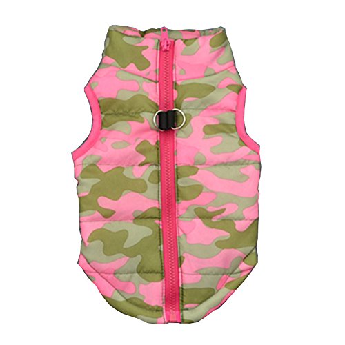 zoonpark® Hundewintermantel Jackenbekleidung, Katzenwarmmantel Weste Jacke Harness Puffer Winterkleidung für kleine Hunde Cover