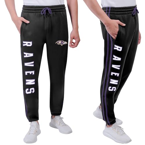 Ultra Game NFL Official Adults Active Super Soft Fleece Game Day Jogger Sweatpants