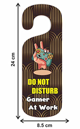 Image of KREEPO Do Not Disturb Gamer at Work MDF Door Sign Hanger Size(24cm x 8.5cm) kr44