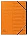 Produktbild Exacompta 541204E Premium Ordnungsmappe geheftet. Aus extra starkem Colorspan-Karton DIN A4 12 schwarze Fächer und 2 Gummizüge mit Organisationsdruck Ringmappe Register-Mappe orange