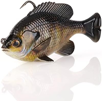 Savage Gear Pulse Tail Bluegill RTF Fishing Bait, 1 oz, Bluegill, Realistic Contours, Colors and Movement, Durable Construction, Heavy-Duty Fishing Hook, Built-in Rattle