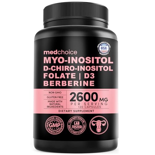 14-in-1 Women’s Inositol Complex Supplement – 40:1 Myo & D-Chiro Inositol with Folate, Vitamin D3, Zinc, Magnesium & Botanicals for Hormone & Feminine Wellness Support – (120 Capsules) (Pack of 1)