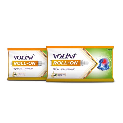 Image of Volini Headache Relief Roll-On, 10ml, Instant Relief, with Clove & Mint, Non-Sticky, On-the-Go Relief - Pack of 2