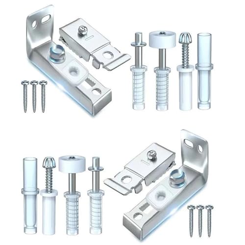 4 sets de kits de herrajes para puertas plegables de acero inoxidable y nailon para reparación miniatura 2