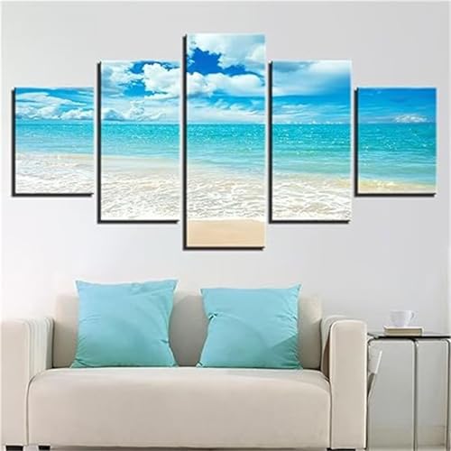 Kit Complet 5D Diamond Painting Mer Bleu Ciel - Peinture Diamant 5 Pièces Broderie Art 200x100cm
