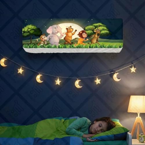 Image of Split AC Cover 1 ton, 1.5 ton to 2 Ton |Designer Digital Print Indoor AC Dust Cover | Stretchable Lycra Fabric | 38x12x9 Inch | Washable Polyester AC Indoor Unit Cover | Dust Dirt Resistant
