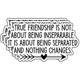 (3Pcs) True Friendship Is Not About Being Inseparable Inspirational Quote Sticker Motivational Decorate Stickers Waterproof Vinyl Decal For Tumbler Water Bottle Laptop Phone Notebook Size 3x1.6 Inches