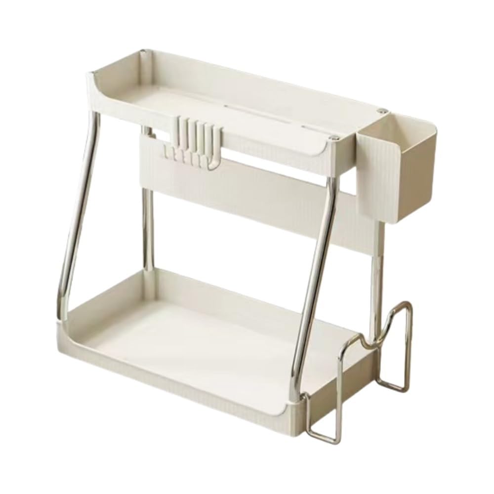 Goxyffmnv Kitchen Shelves, Condiment Storage Rack, Multi-layer Spice Rack, Metal Cosmetics Rack, Multifunctional Display Stand for Kitchen, Bedroom, Living Room(15.8 * 8.3 * 15.2in)