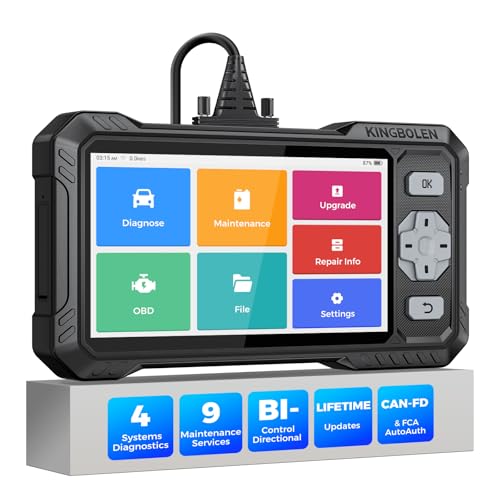 KINGBOLEN OBD2 Scanner S608, 2026 Bidirectional Scan Tool for ABS/SRS/Transmission/Enigne, 9 Reset Oil Brake DPF Bleed Gear Injector Throttle BMS SAS, CAN FD & FCA/Renault SGW, Lifetime Free Update