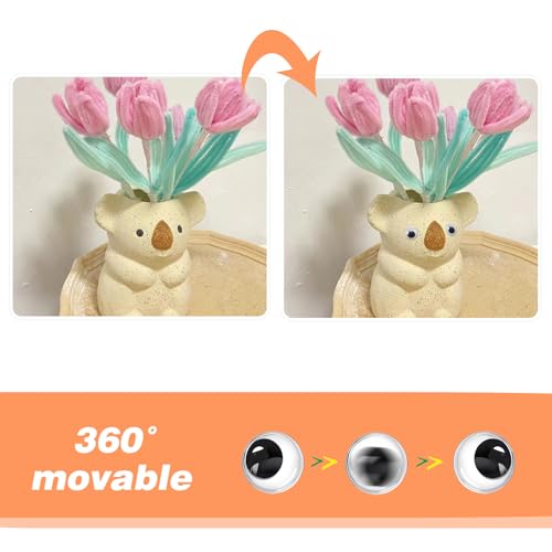 Image of TOAOB 150pcs 15mm Plastic Wiggle Googly Eyes Self Adhesive Black Round Sticker Eyes DIY Arts Crafts Scrapbooking Accessories